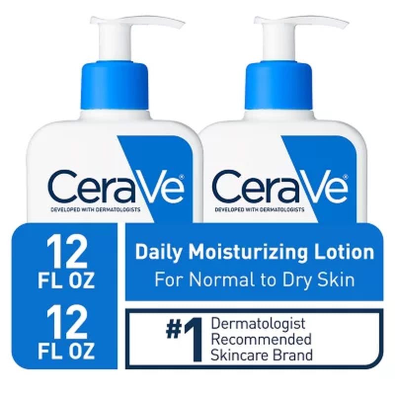 Cerave Daily Moisturizing Lotion, Normal to Dry Skin, 12 Fl. Oz., 2 Pk.