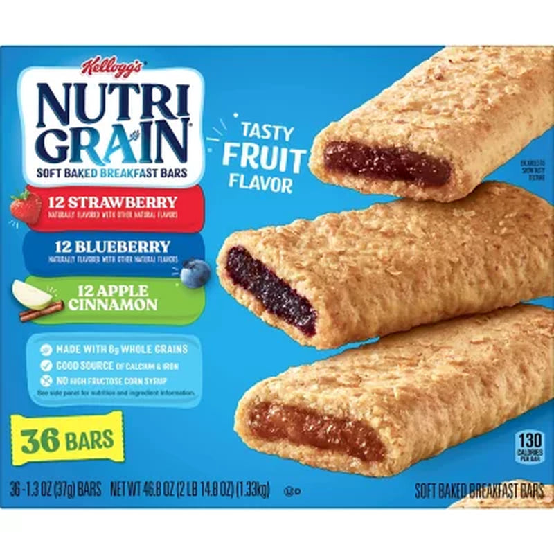 Nutri-Grain Bars Variety Pack, 1.3 Oz., 36 Pk.