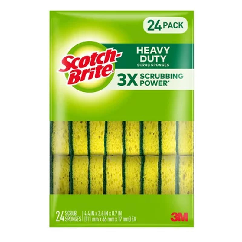 Scotch-Brite Heavy Duty Scrub Sponges, Individually Wrapped 24 Ct.