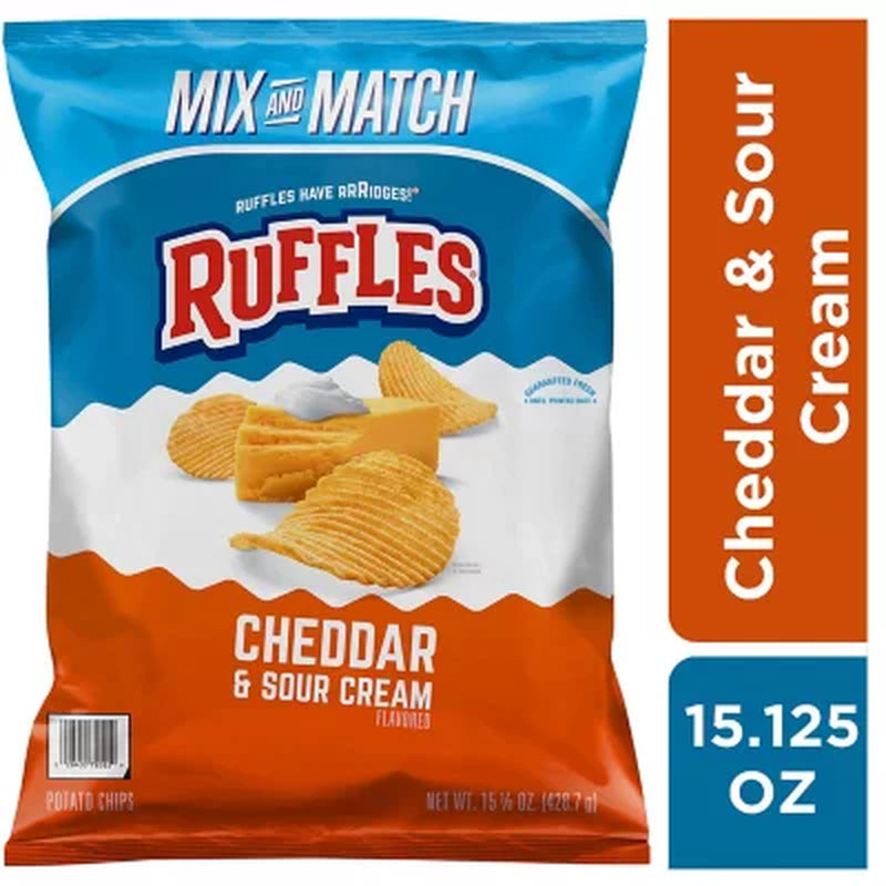 Ruffles Cheddar & Sour Cream Potato Chips, 15.125 Oz.