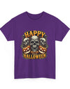 Spooky Skull and Pumpkin Halloween Design Unisex Heavy Cotton Tee