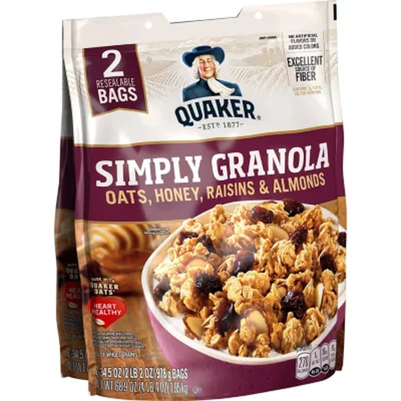 Quaker Simply Granola, 34.5 Oz., 2 Pk.