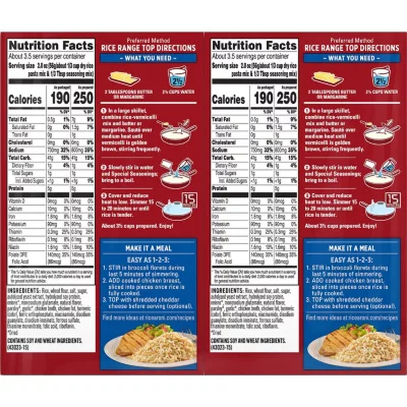 Rice-A-Roni Rice & Vermicelli Mix, Chicken, 6.09Oz., 6Ct.