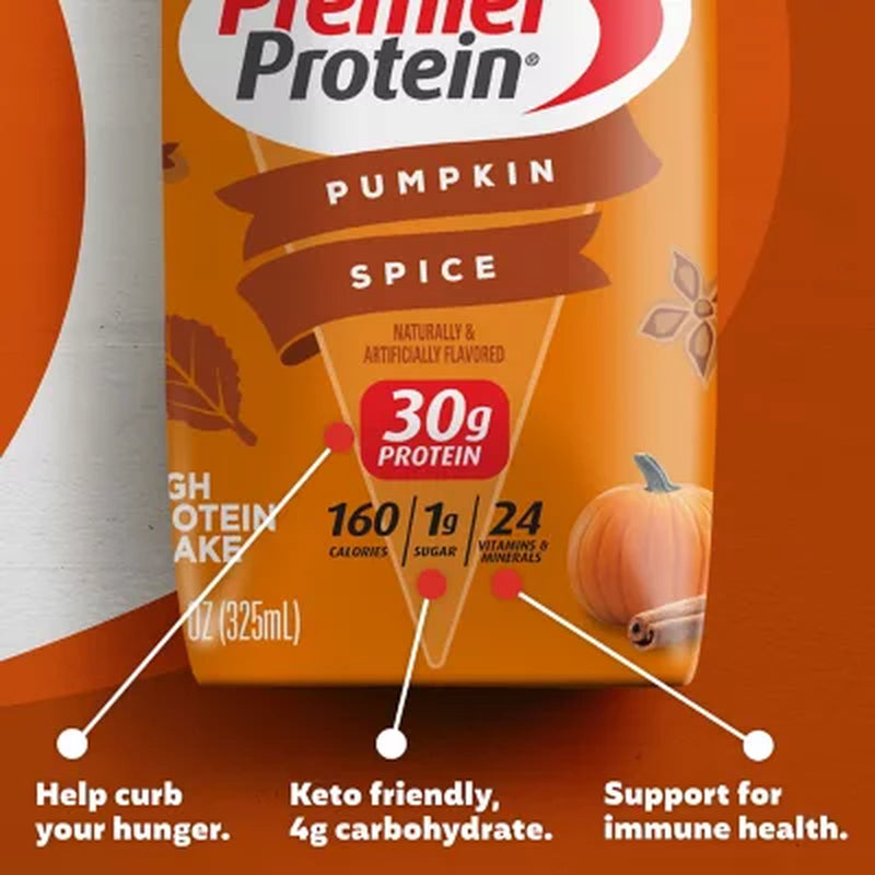 Premier Protein 30G High Protein Shake, Pumpkin Spice, 11 Fl. Oz., 15 Pk.