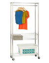 Honey-Can-Do Chrome Rolling Laundry Clothes Rack with Shelves