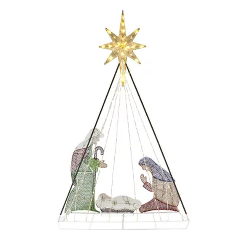 Member'S Mark 6' Pre-Lit Nativity Scene with Chasing Light