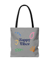 Happy Vibe Tote Bag (AOP) for any occasion