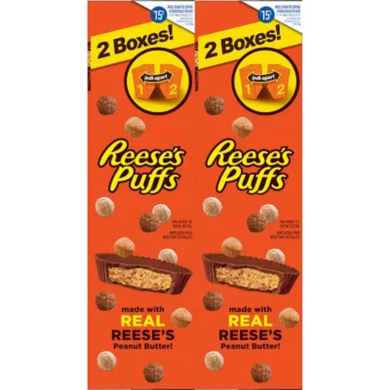 Reese'S Puffs Peanut Butter Chocolate Cereal 51.4 Oz., 2 Pk.