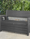 Keter Hudson Plastic Storage Bench, Graphite Gray