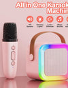 Mini Karaoke Machine for Kids,Portable Bluetooth Speaker, Wireless Mics (CHOOSE)