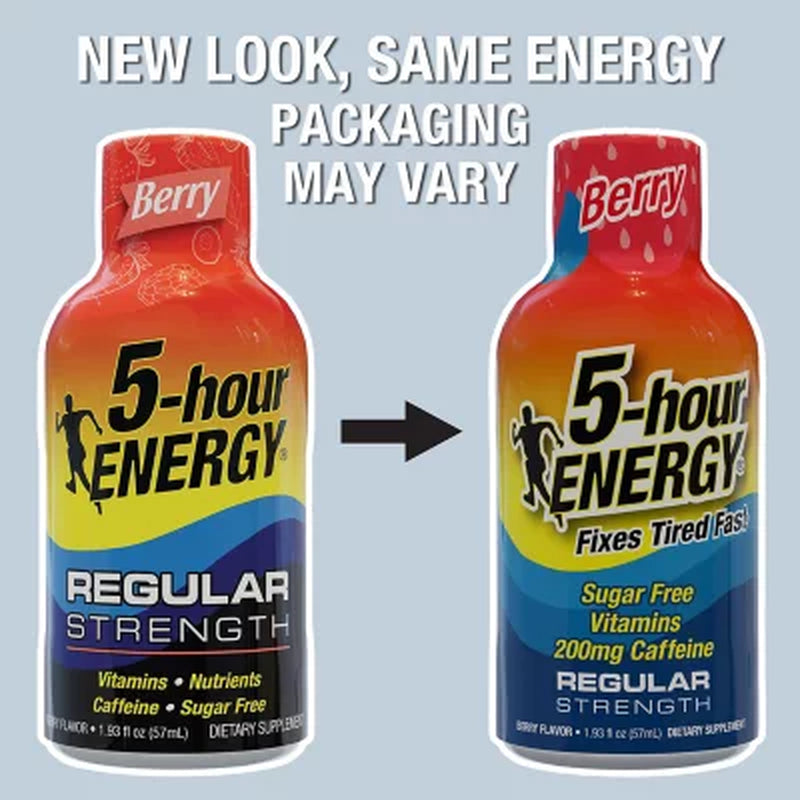 5-Hour ENERGY Shot, Regular Strength, Berry 1.93 Oz., 24 Pk.