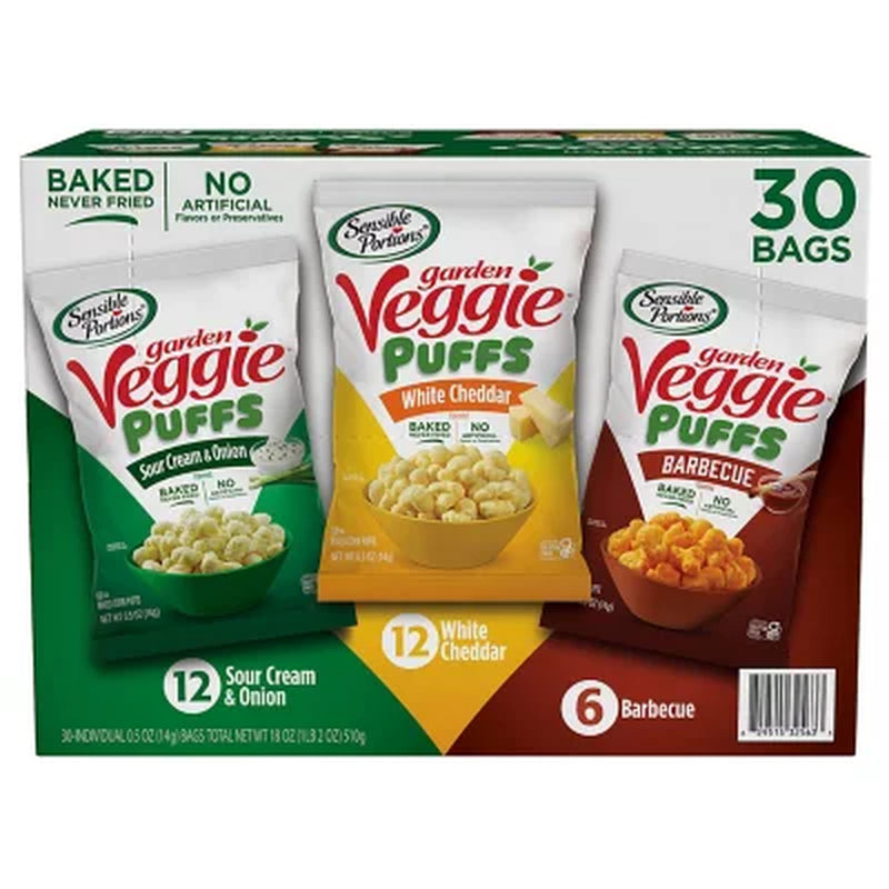 Sensible Portions Garden Veggie Variety Pack Puffs, 0.5 Oz., 30 Pk.