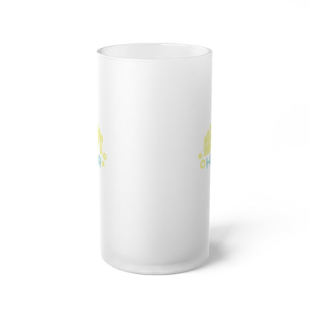 Happy Hour Frosted Glass Beer Mug 16 oz