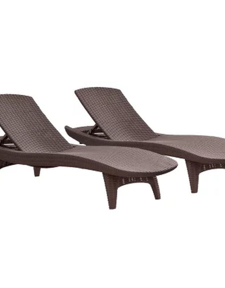 Keter 2-Pack All-Weather Grenada Chaise Loungers, Assorted Colors