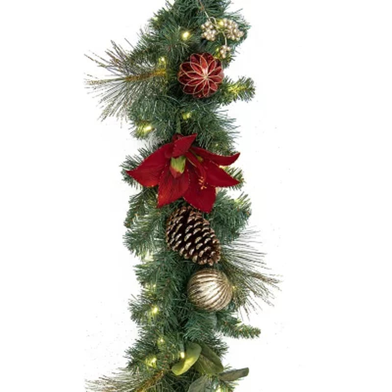 Christmas 9' Pre-Lit Decorated Garland Classic Holiday Decoration