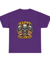 Spooky Skull and Pumpkin Halloween Design Unisex Heavy Cotton Tee