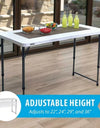 Lifetime 4' Commercial Grade Adjustable Fold-In-Half Table