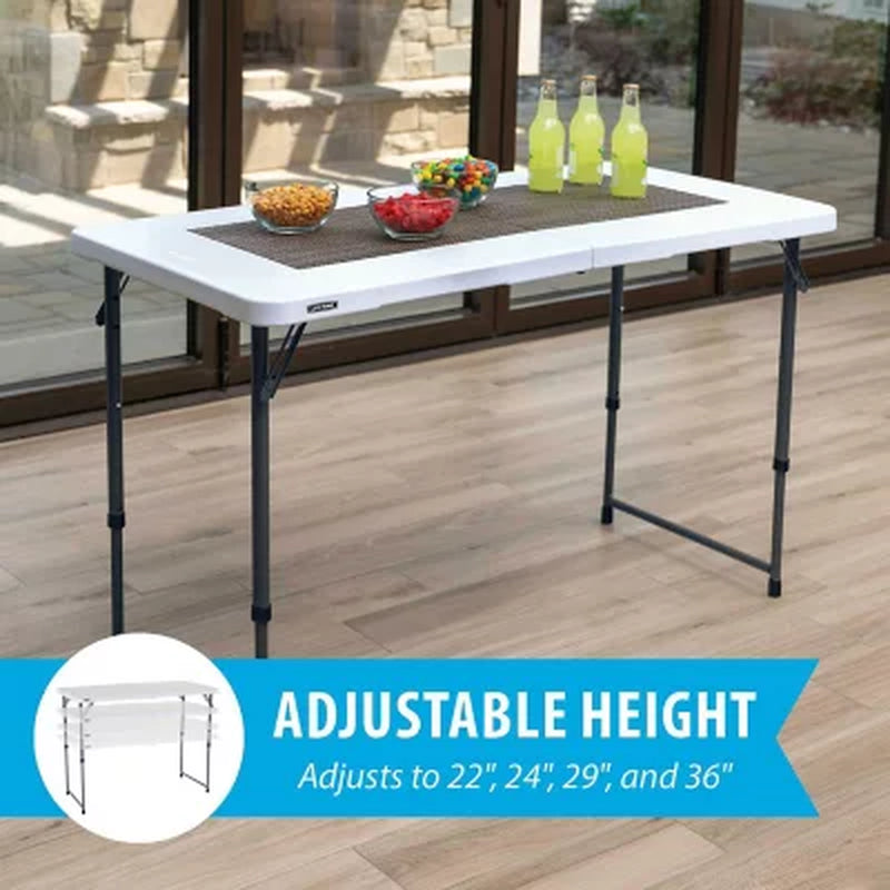 Lifetime 4' Commercial Grade Adjustable Fold-In-Half Table