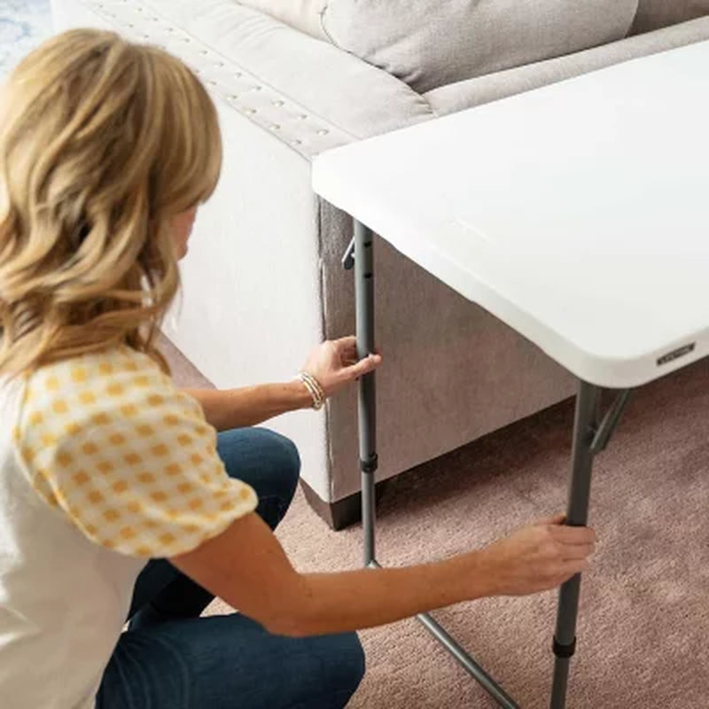 Lifetime 4' Commercial Grade Adjustable Fold-In-Half Table