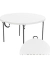 Lifetime 48" Fold-In-Half round Commercial Grade Table, White Granite