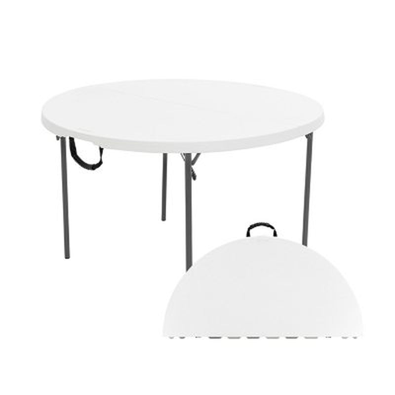 Lifetime 48" Fold-In-Half round Commercial Grade Table, White Granite