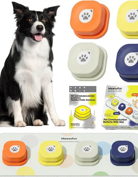 Pet Communication Training Speaking Buttons With Mat & Training Manual & Stickers (CHOOSE)