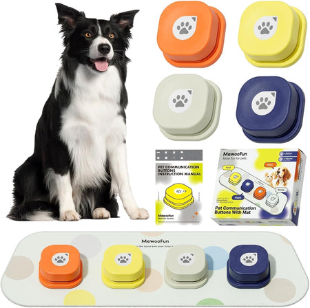 Pet Communication Training Speaking Buttons With Mat & Training Manual & Stickers (CHOOSE)