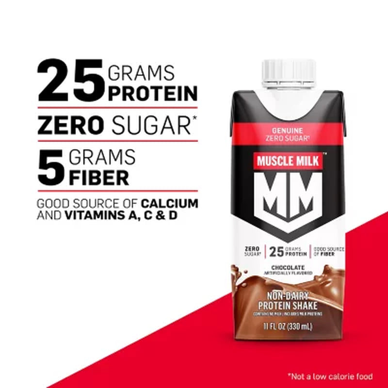 Muscle Milk 25G Genuine Protein Shake, Chocolate, 11 Fl. Oz., 18 Pk.