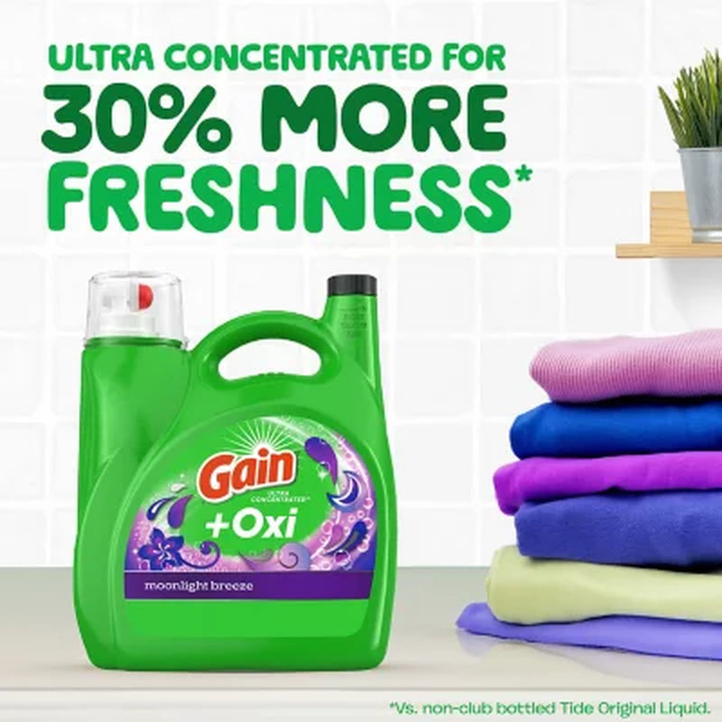 Gain + Oxi Liquid Laundry Detergent, Moonlight Breeze, 159 Loads, 170 Fl. Oz.