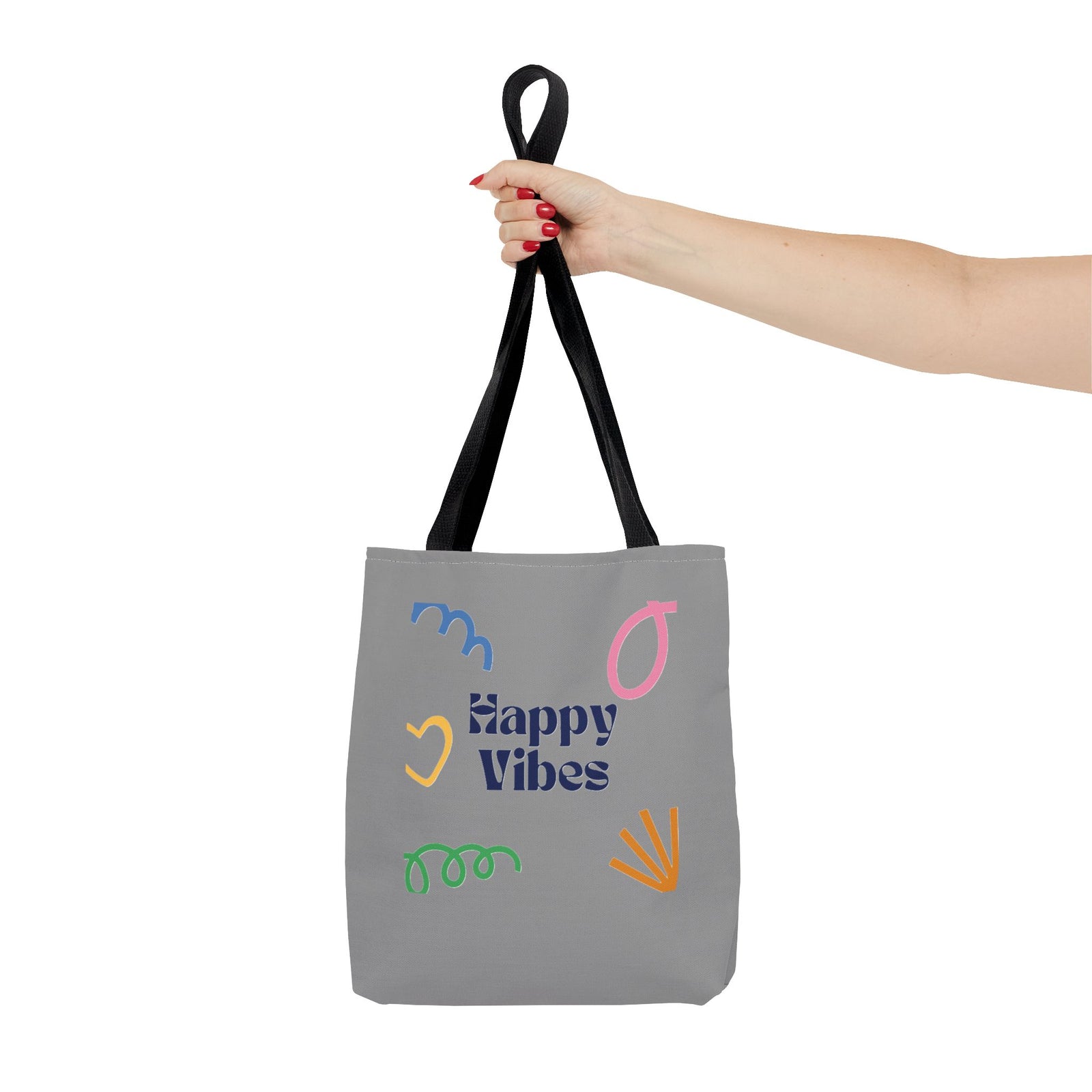 Happy Vibe Tote Bag (AOP) for any occasion