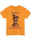 Yorkie Witch Trick-or-Treat Delight Unisex Heavy Cotton Tee – Halloween Dog Lovers Shirt