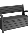 Keter Hudson Plastic Storage Bench, Graphite Gray