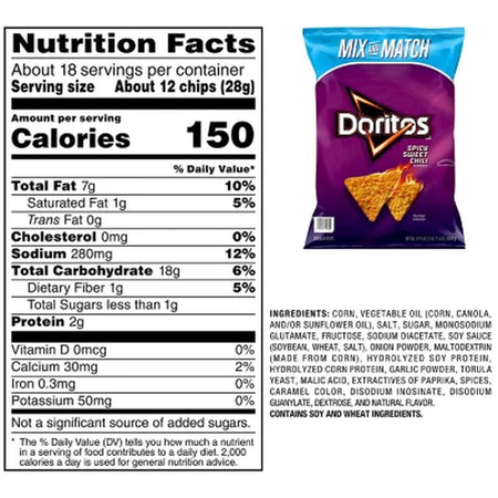 Doritos Spicy Sweet Chili Tortilla Chips, 18.38 Oz.