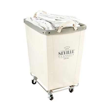 Seville Classics Commercial Heavy-Duty Rolling Laundry Hamper, 16" W X 22" D X 27" H