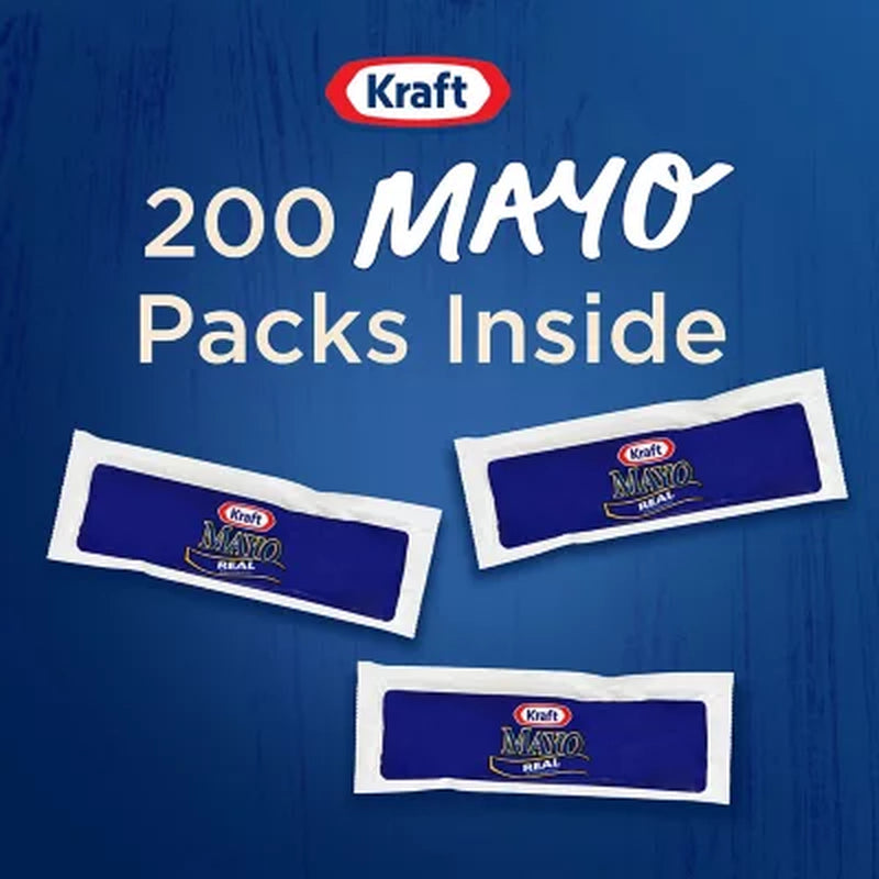 Kraft Real Mayo Mayonnaise Single Serve Pouches, 200 Ct.