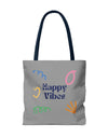 Happy Vibe Tote Bag (AOP) for any occasion