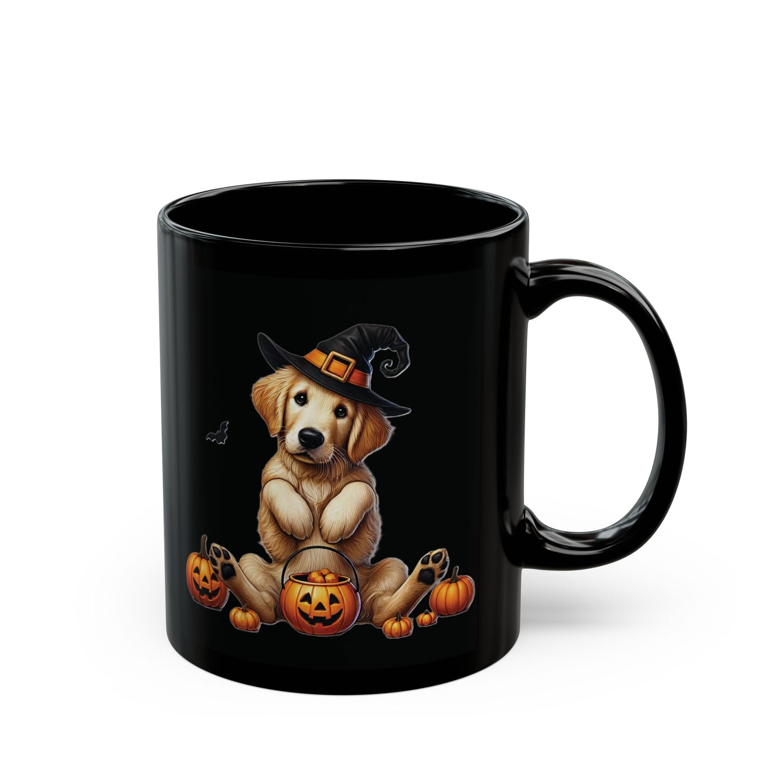 Adorable Witch Golden Retriever Halloween Mug – 11oz & 15oz Sizes Available!