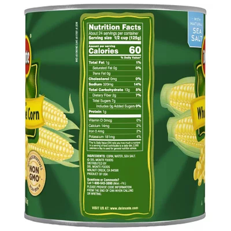 Del Monte Whole Kernel Corn, 106 Oz.