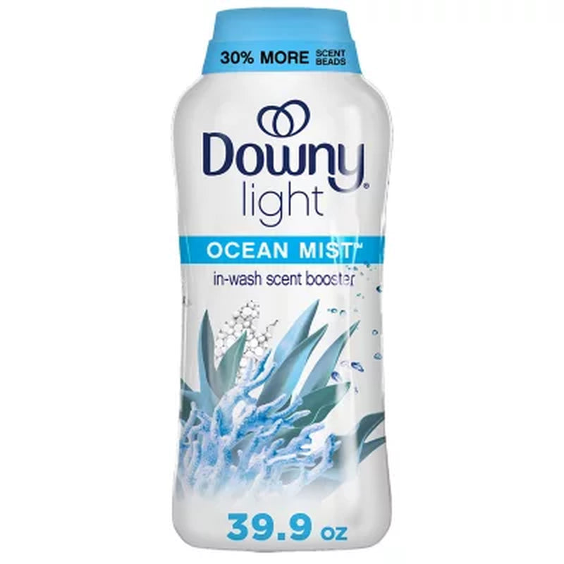 Downy Light Laundry In-Wash Scent Booster Beads, Ocean Mist Scent, 39.9 Oz