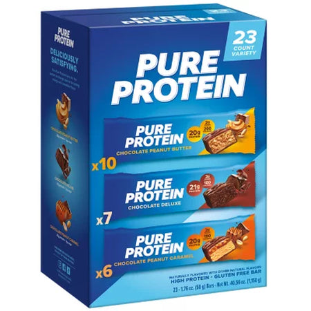 Pure Protein Bars Gluten Free, Chocolate Variety Pack 23 Ct.