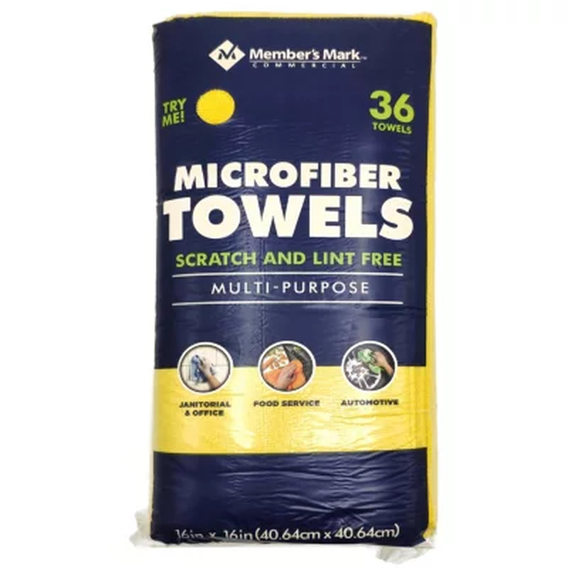 Member'S Mark Microfiber Towels, 16" X 16", 36 Ct., Choose Color