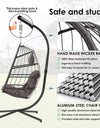 Patio Hanging Swing Egg Chair Rattan Wicker With Steel Frame and UV Resistant Cushion