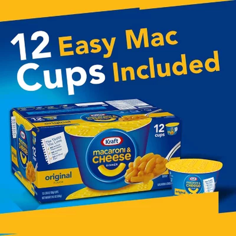 Kraft Original Macaroni and Cheese Easy Microwavable Dinner, 12Pk.