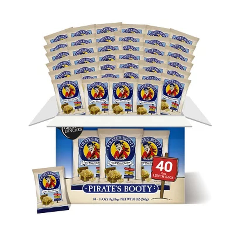 Pirate'S Booty Aged White Cheddar Puffs, 0.5 Oz., 40 Pk.