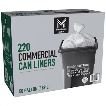 Member'S Mark 50 Gallon Commercial Trash Bags 220 Ct.