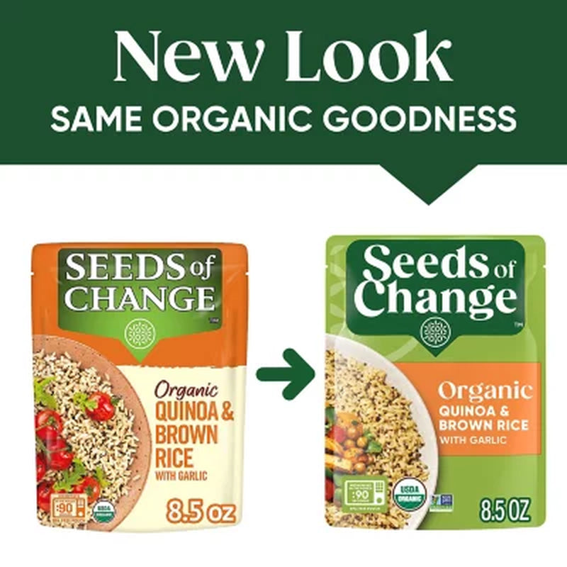 Seeds of Change Certified Organic Quinoa and Brown Rice with Garlic 8.5 Oz., 6 Pk.