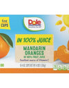 Dole Mandarin Oranges in 100% Fruit Juice, 4 Oz., 16 Pk.