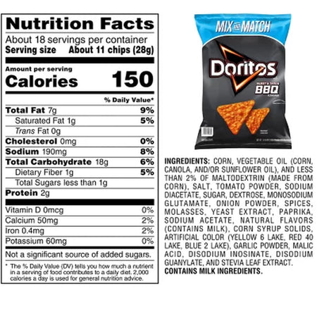 Doritos Sweet & Tangy BBQ Flavored Tortilla Chips, 18.375 Oz.