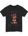 Yorkie Witch Trick-or-Treat Delight Unisex Heavy Cotton Tee – Halloween Dog Lovers Shirt