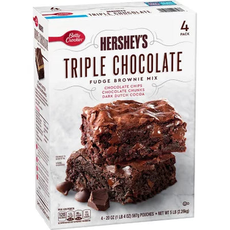 Betty Crocker Hershey’S Fudge Brownie Mix, Triple Chocolate, 20 Oz., 4 Pk.